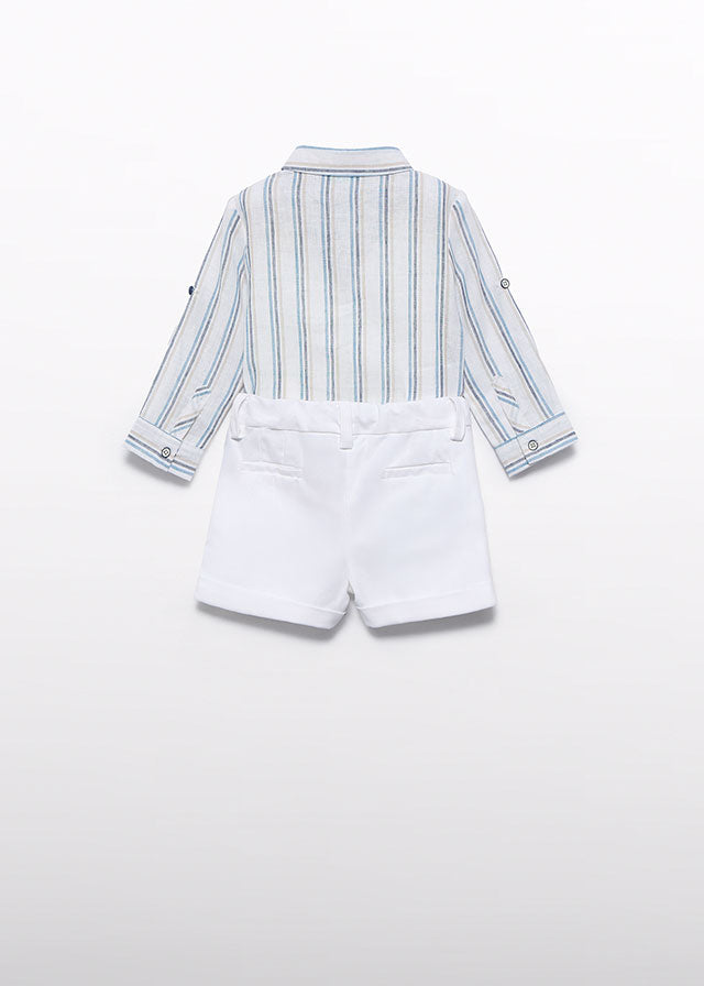 Bermuda and striped shirt set Navy