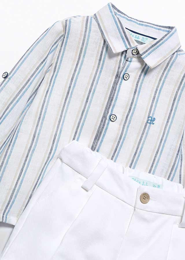 Bermuda and striped shirt set Navy