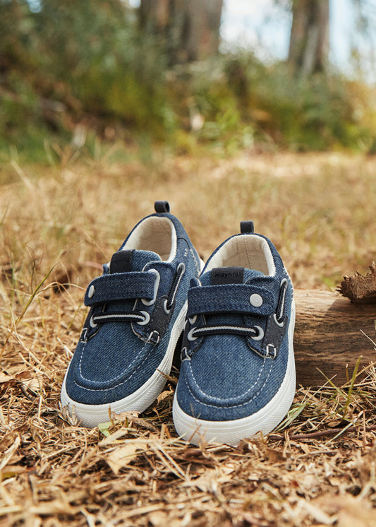 Denim Velcro boat shoes