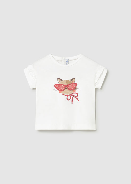 1080- White 	S/s printed t-shirt