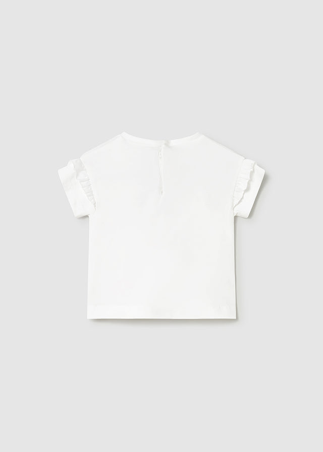 1080- White 	S/s printed t-shirt