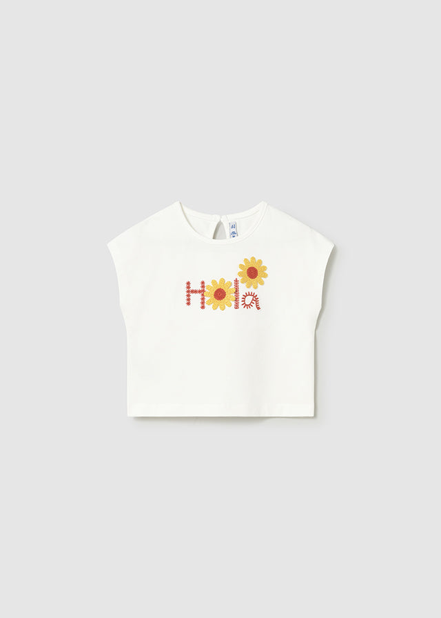 1084- Natural HOLA tshirt