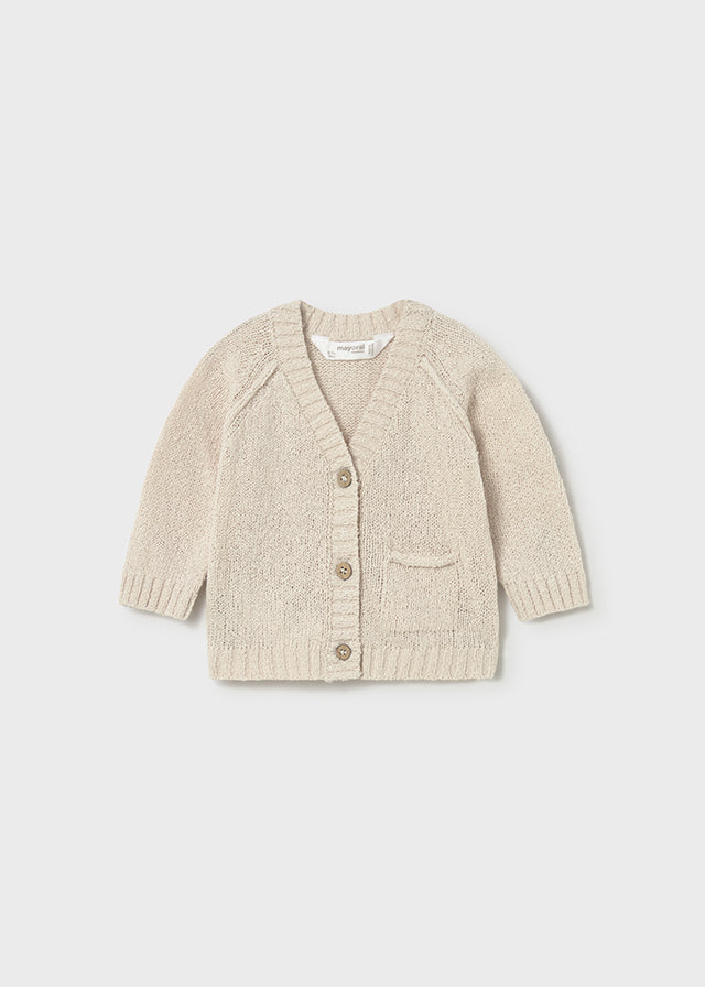 1306- beige knit cardigan