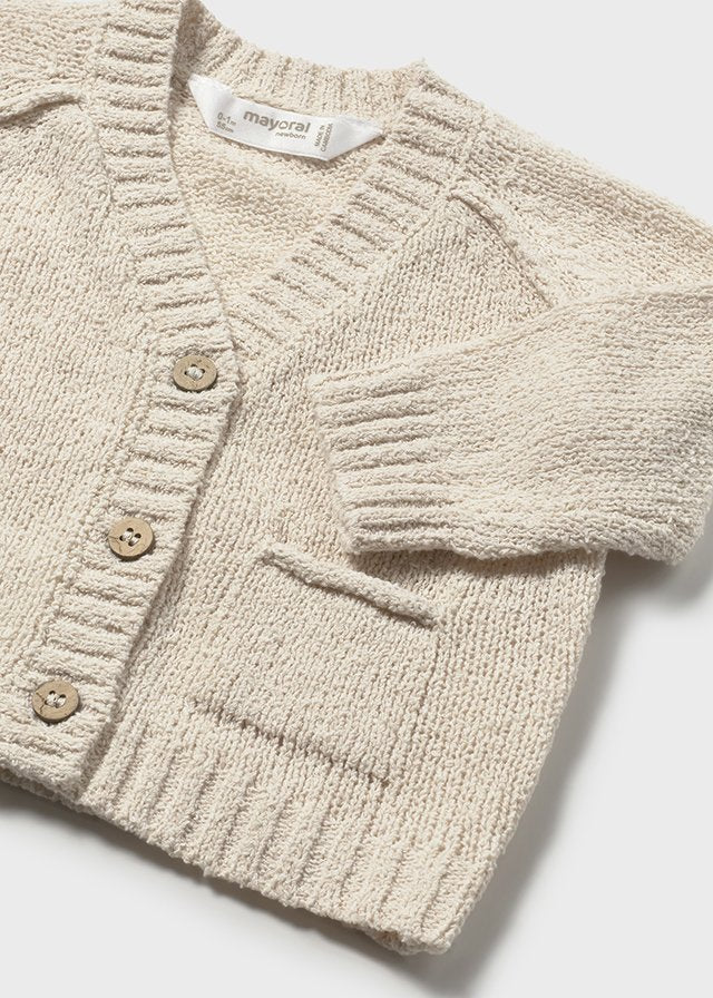 1306- beige knit cardigan
