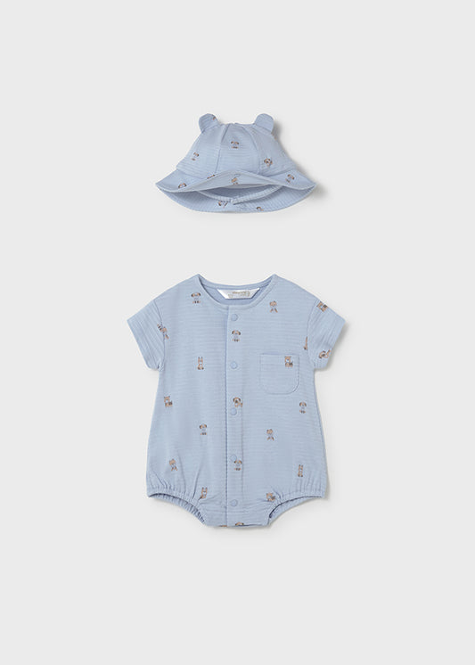 1606- Sky romper an hat