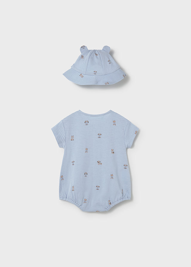 1606- Sky romper an hat
