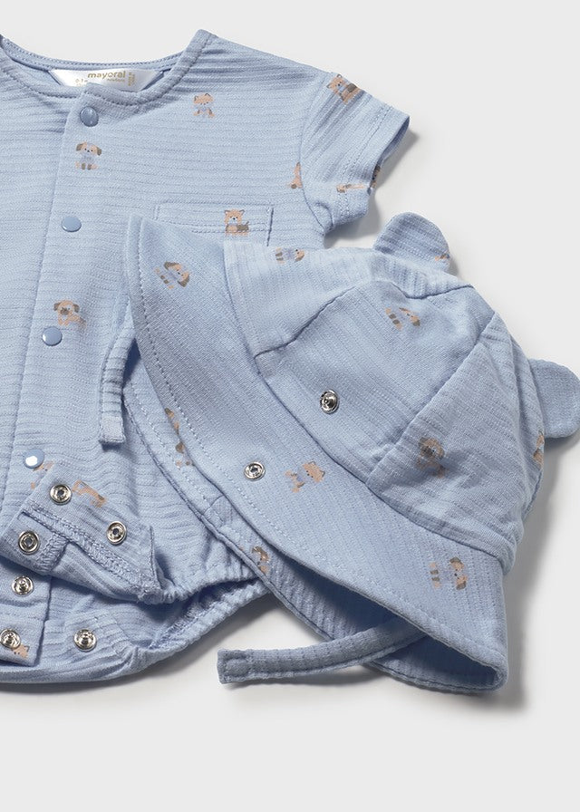 1606- Sky romper an hat