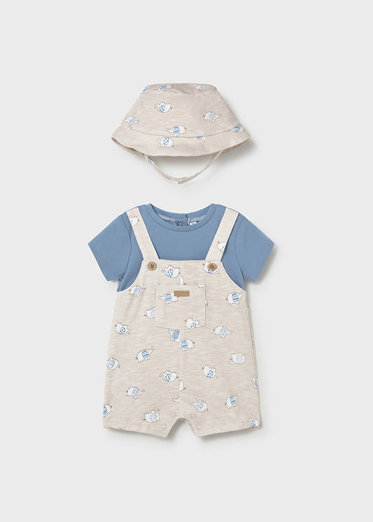 1607- waves dungaree with Hat