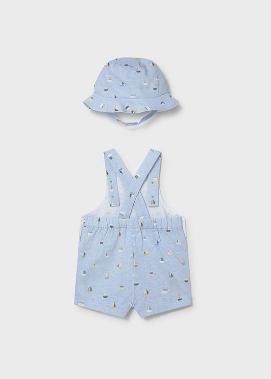 1611- blue overalls with Hat