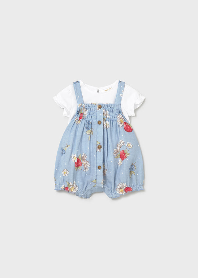 1638- baby rose romper set