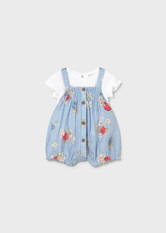 1638- baby rose romper set