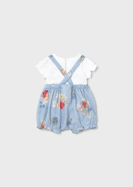 1638- baby rose romper set