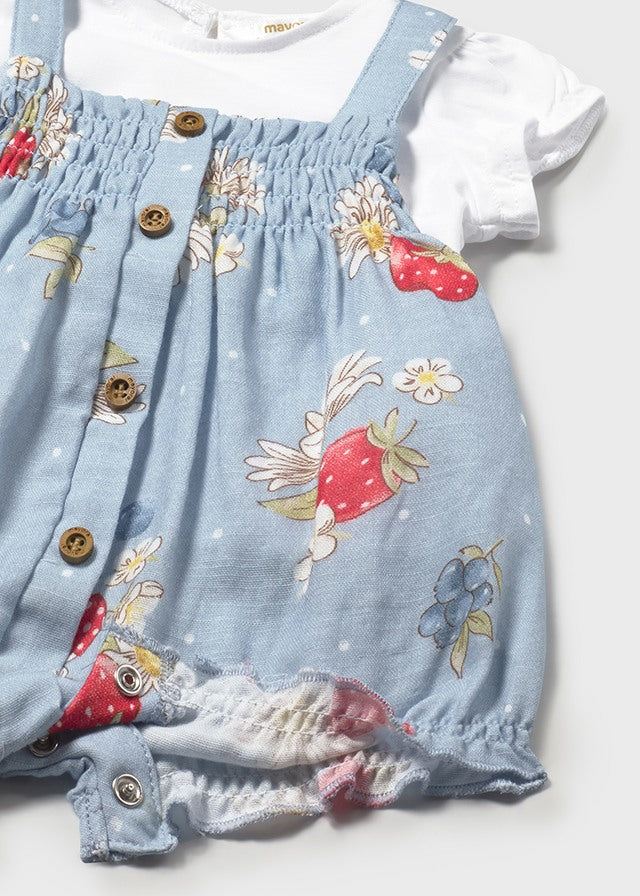 1638- baby rose romper set
