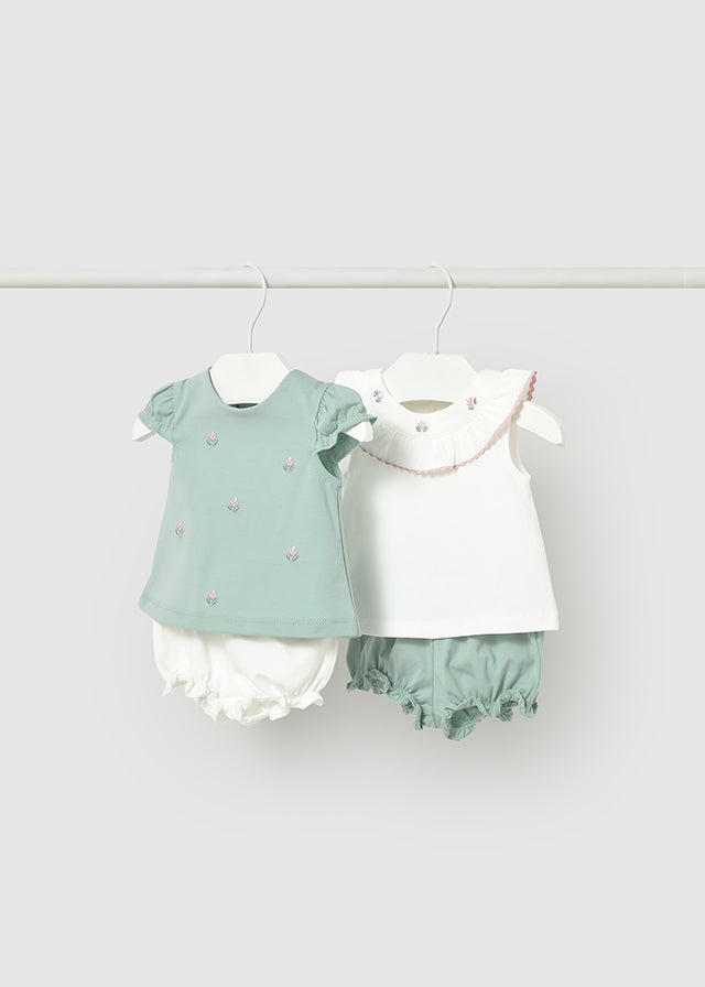 1642- aqua short pant set