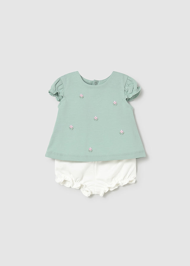 1642- aqua short pant set