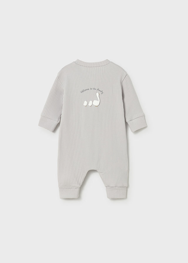1726- silver long onesie bodysuit