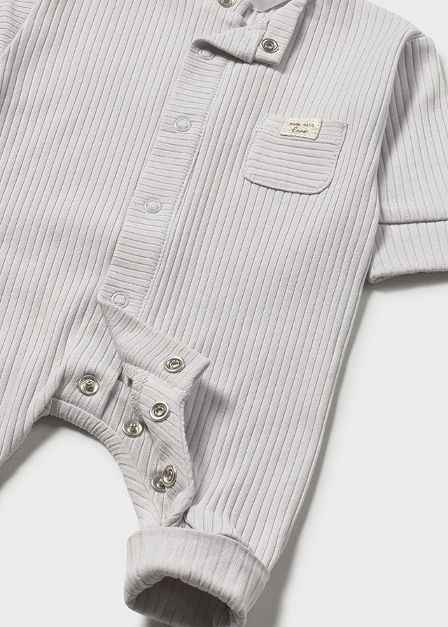 1726- silver long onesie bodysuit