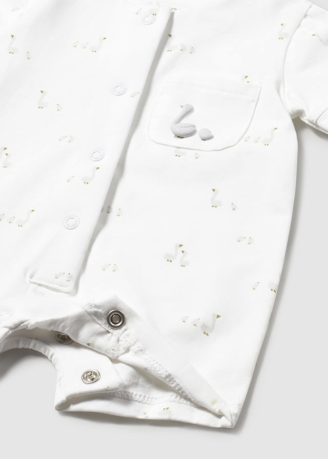 1727- White short pijama gift set