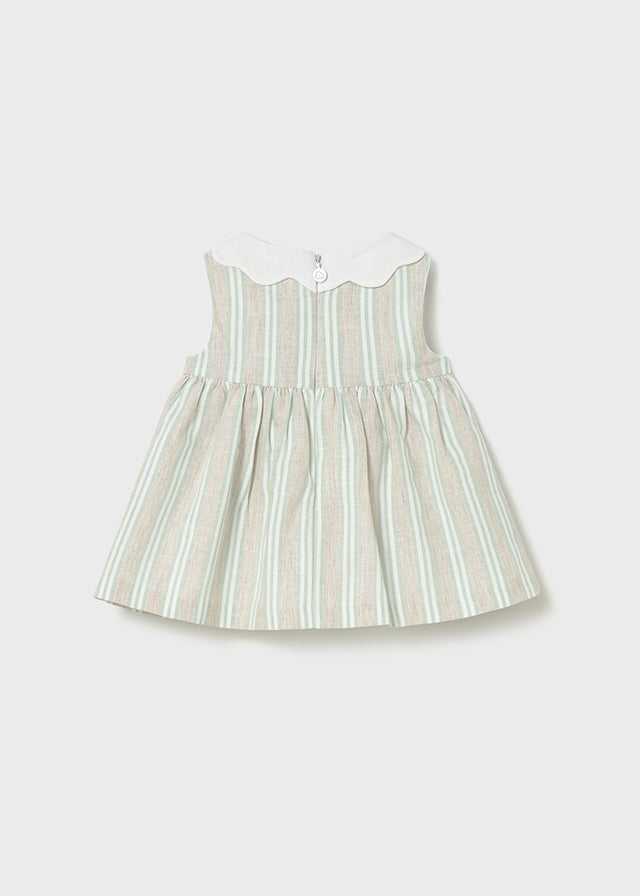 1801- aqua stripes linen dress