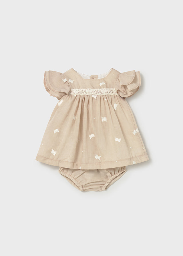 1802- beige embroidered dress