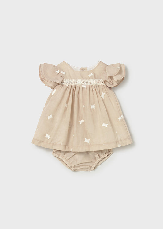 1802- beige embroidered dress