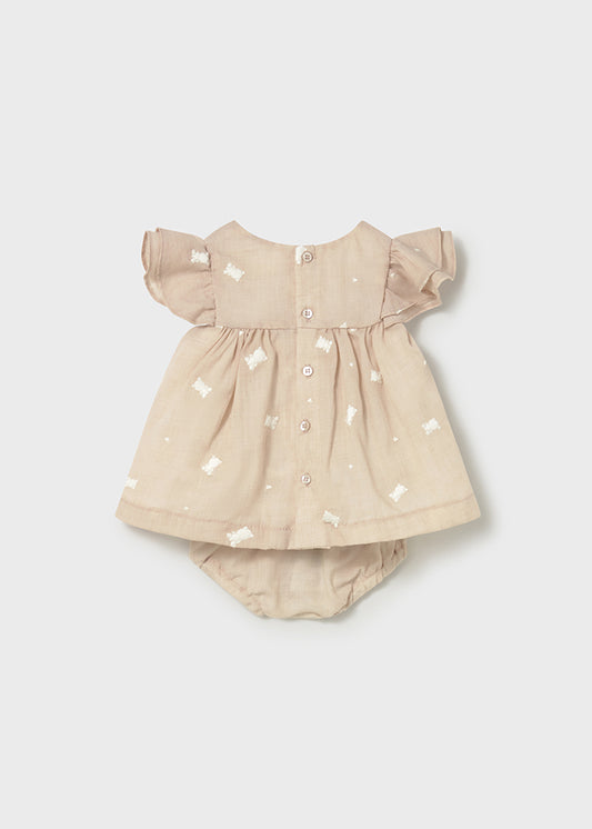 1802- beige embroidered dress