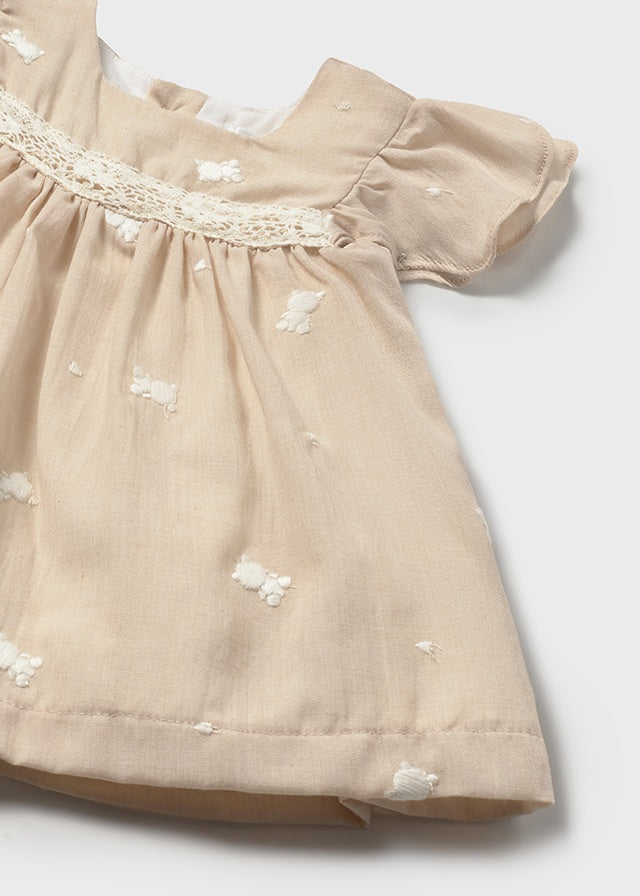 1802- beige embroidered dress