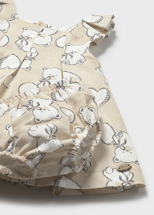 1809- wheat linen dress