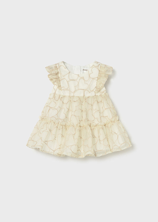 1890- wheat tulle dress