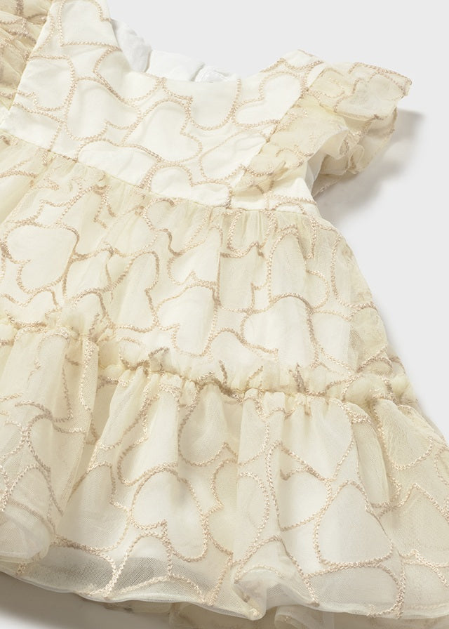 1890- wheat tulle dress