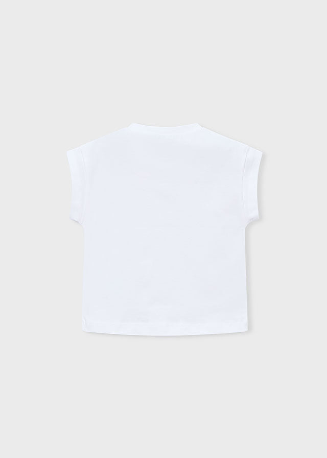 3005- fushia White t-shirt