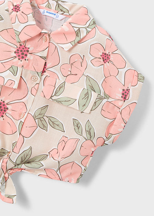 3196- tangerine blouse 2pieces