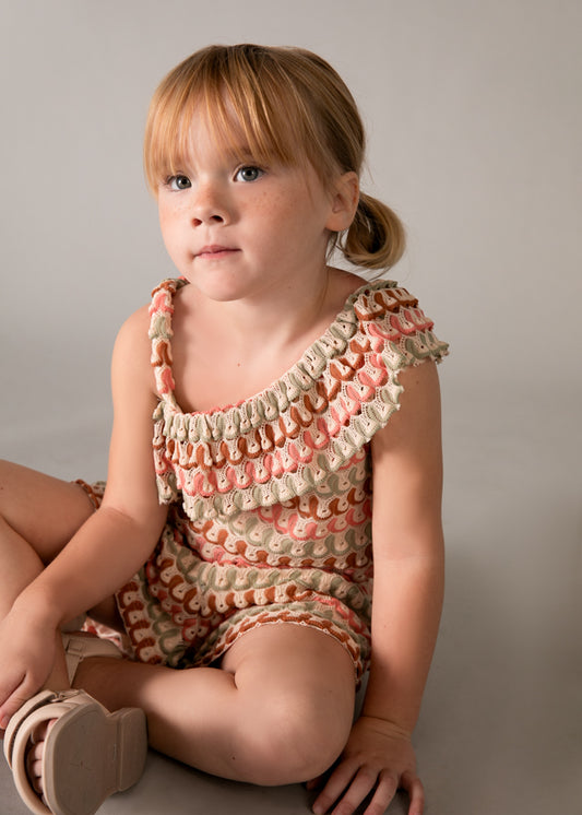 3225- tangerine knit short set
