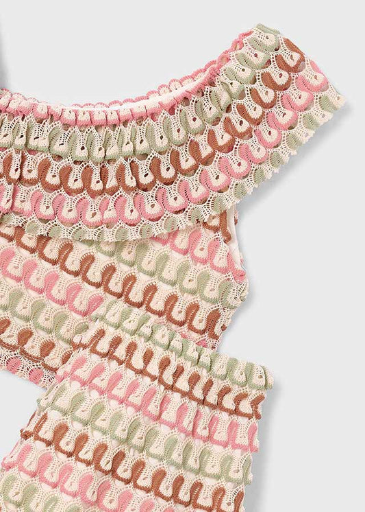 3225- tangerine knit short set