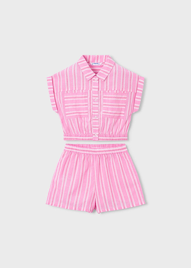 3226- candy stripes shorts set