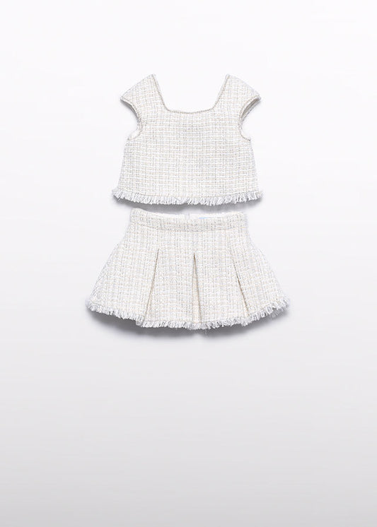 5059- cream skirt set