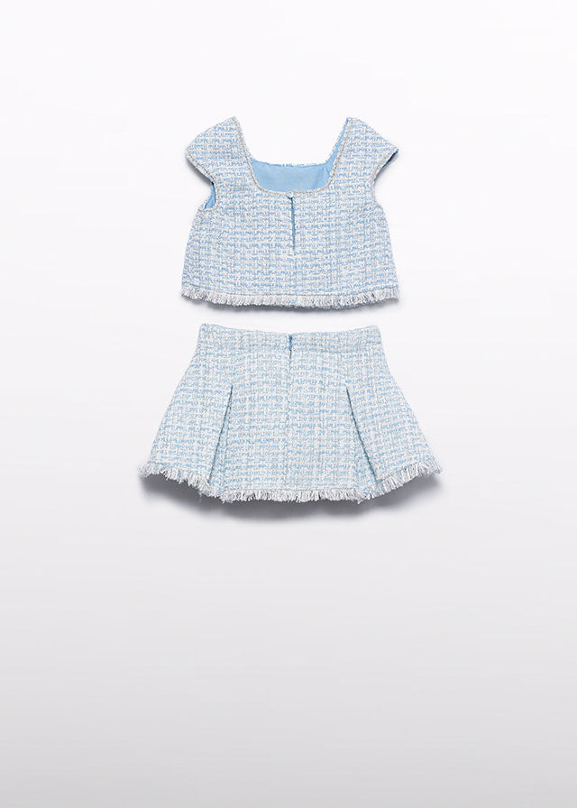 5059- sky blue skirt set