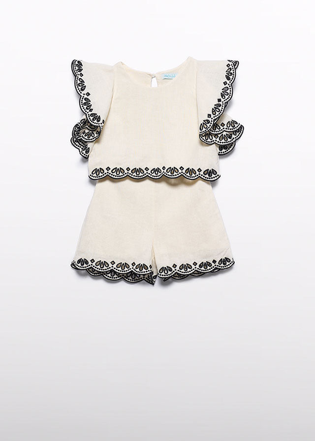 5211- Cream bermuda set