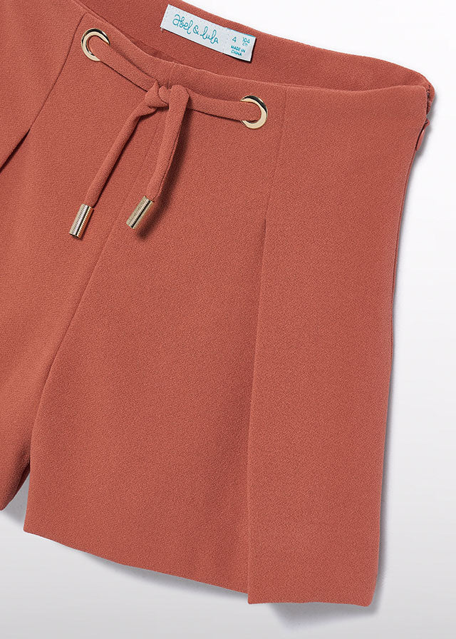 5274- brick red crepe bermuda