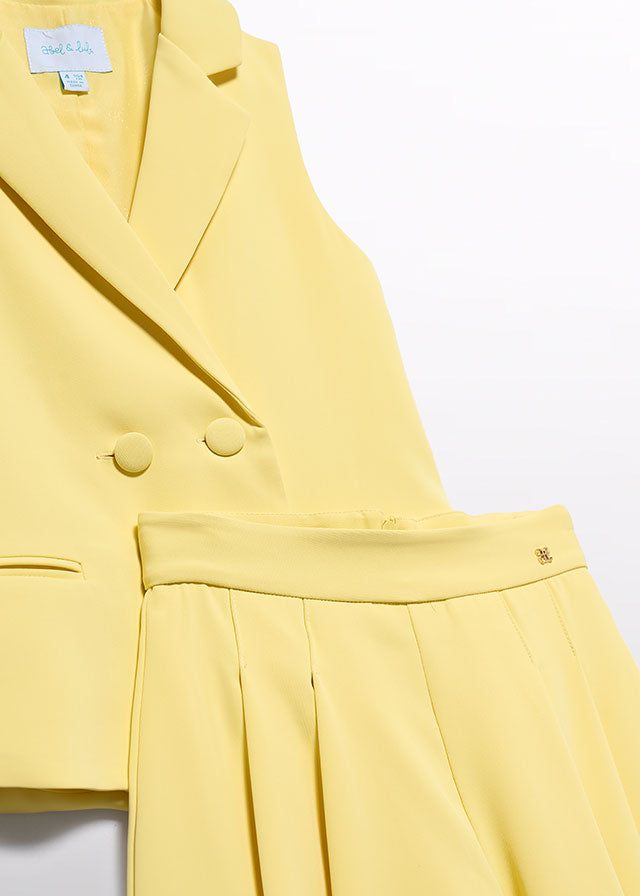 5287- YELLOW bermuda suit set