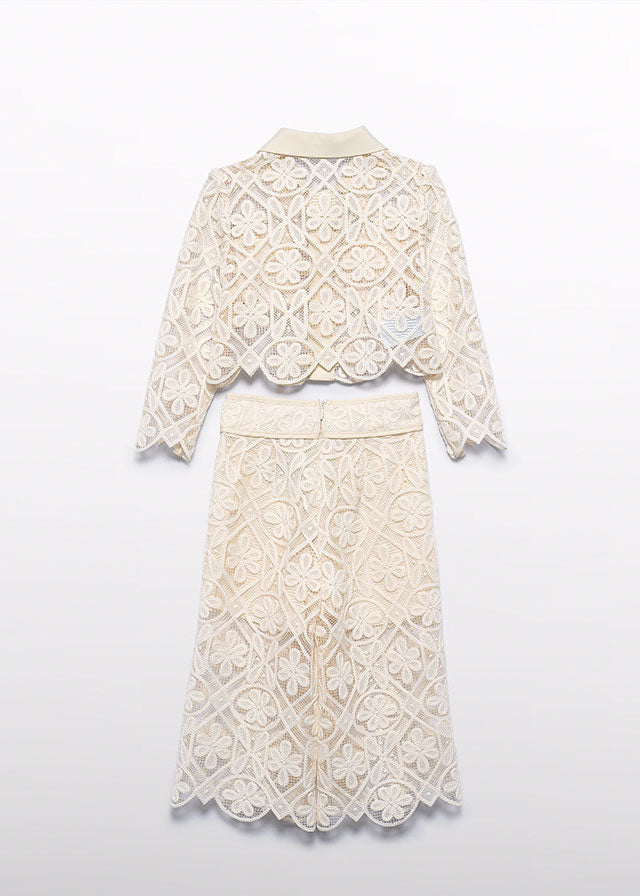 5288- cream suit set