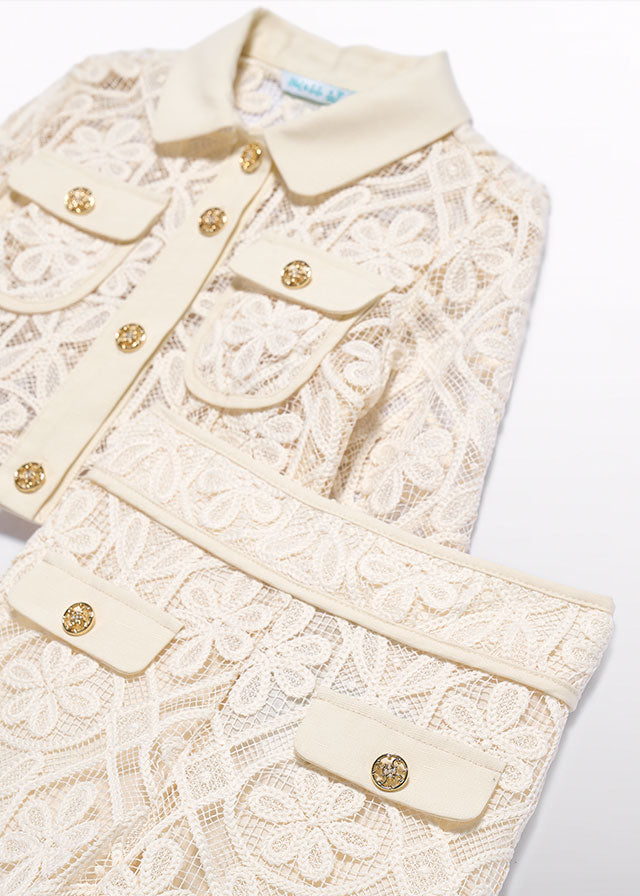 5288- cream suit set