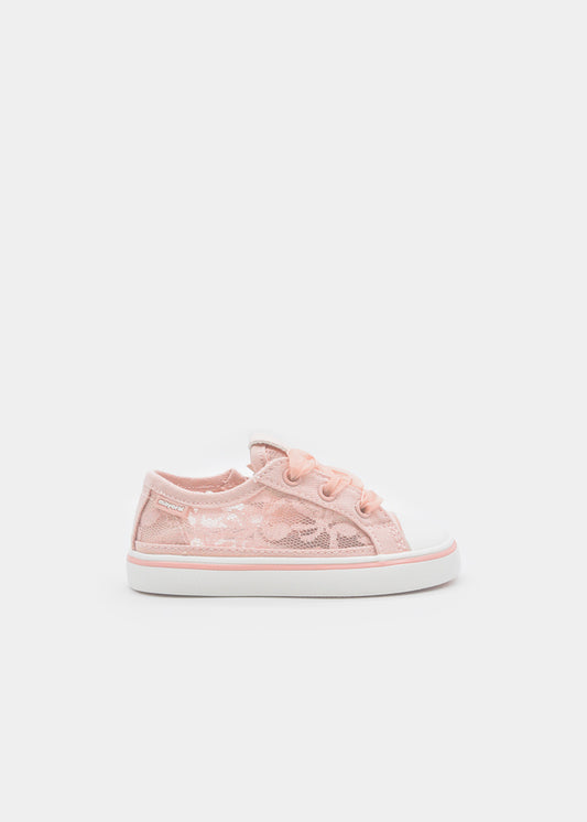 41725- Peach Perforated sneakers