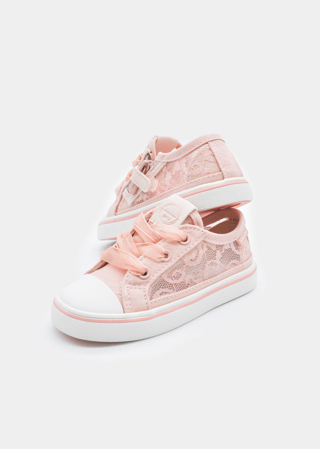 41725- Peach Perforated sneakers