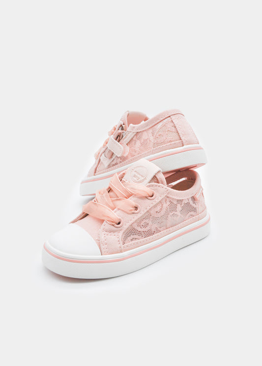 41725- Peach Perforated sneakers