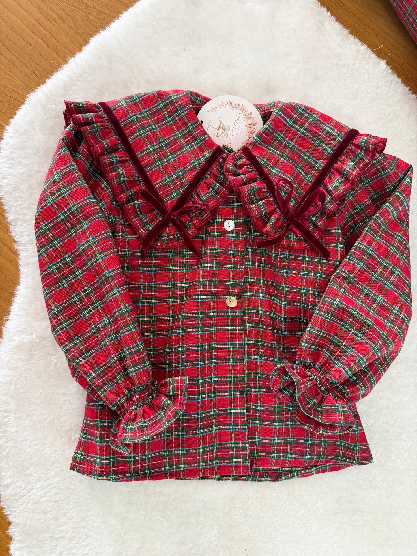Red tartan blouse - PRE ORDER