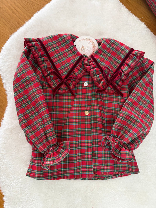 Red tartan blouse - PRE ORDER