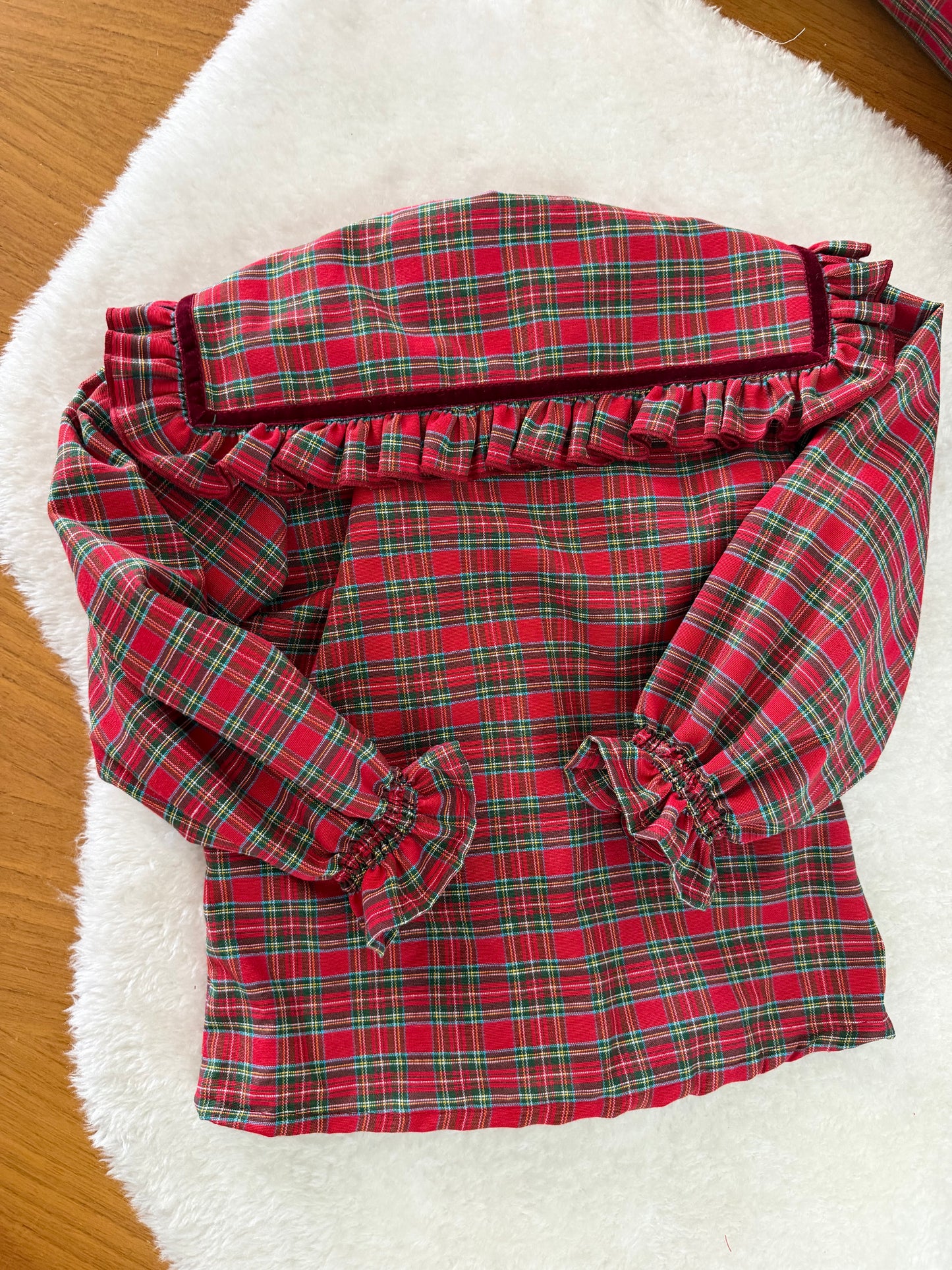 Red tartan blouse - PRE ORDER