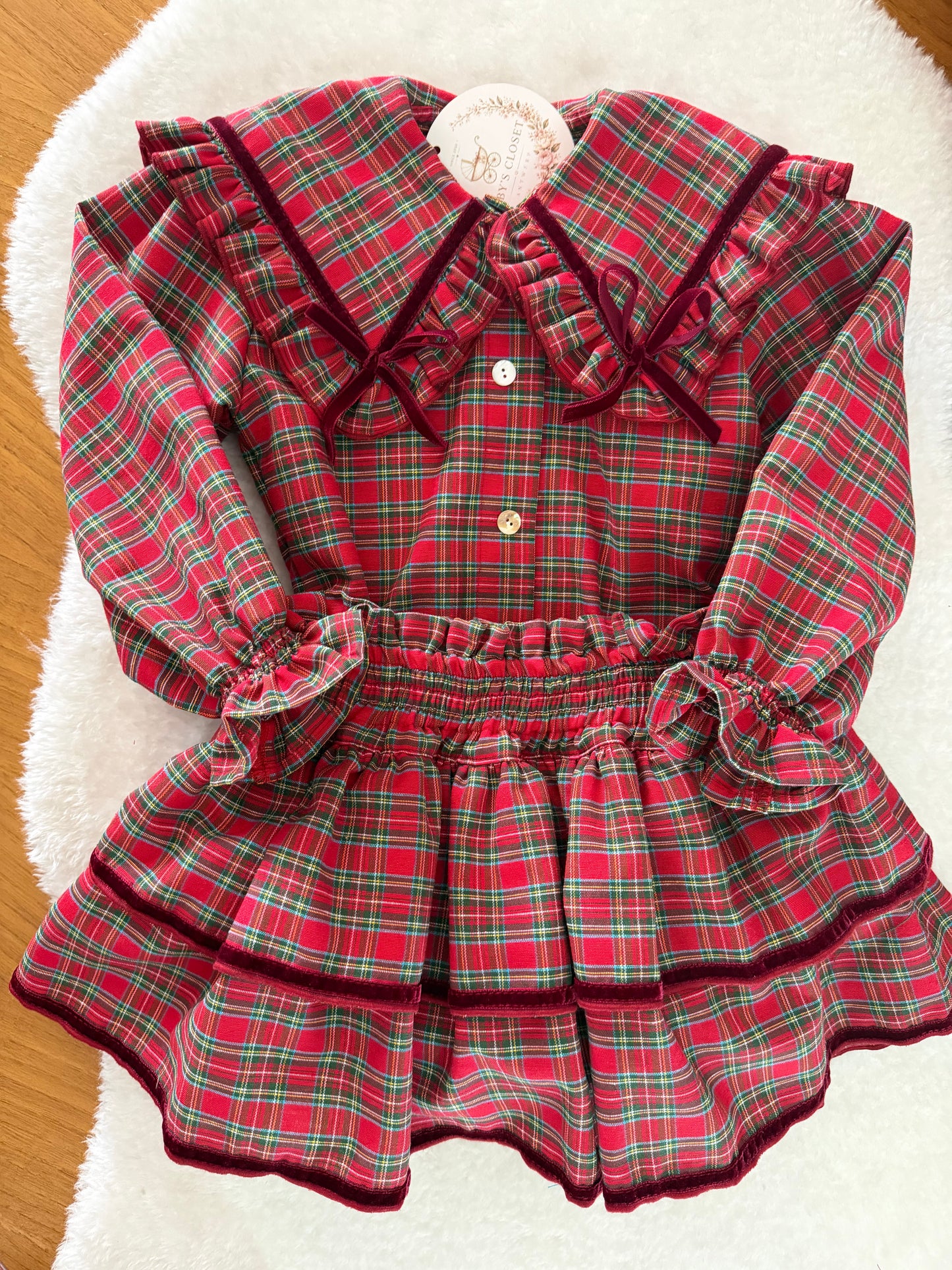 Red tartan bloomer- PRE ORDER