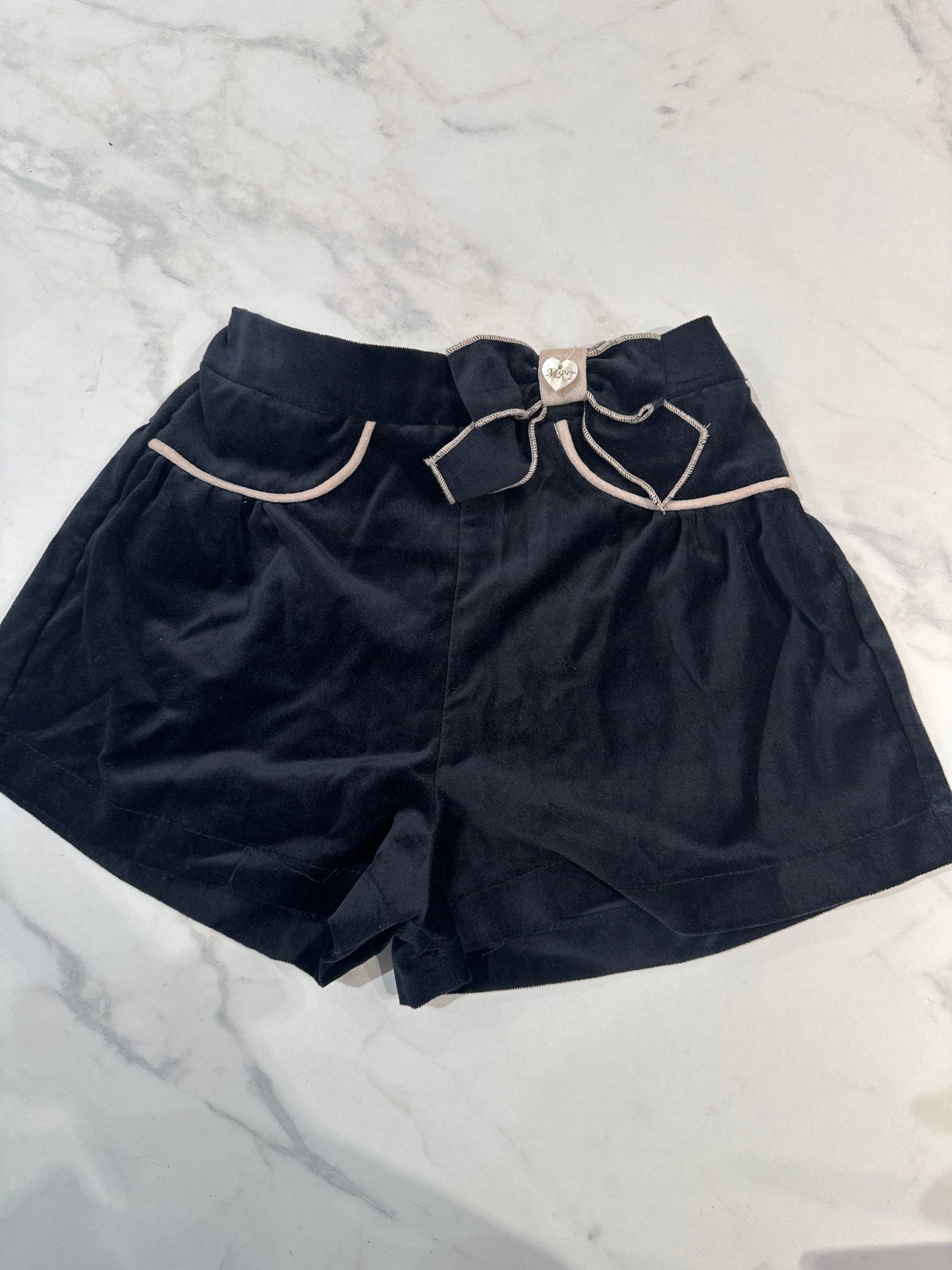 Navy velvet short